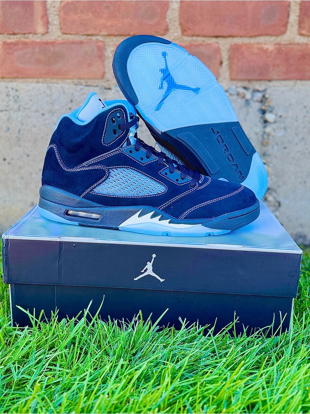 Jordan 5 retro black university blue men